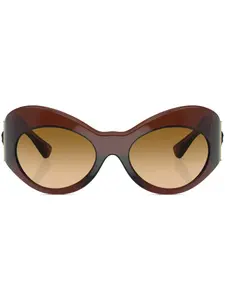 Солнцезащитные очки в массивной оправе Versace Eyewear, коричневый