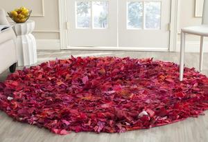 Ковер SAFAVIEH, 122 x 122 см, Rio Shag Collection Fuchsia / Multi SG951F ручной работы декоративный сверхтолстый