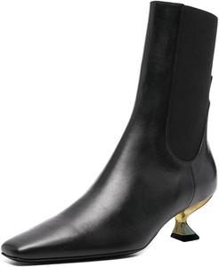 Женские ботильоны Pazzion с квадратным носком, металлическим каблуком, эластичными вставками по бокам, низким каблуком-«котенком». Удобные ботинки на каждый день, для работы и официальных мероприятий, размеры 4-16 US, Black