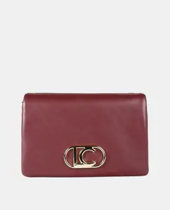 Сумка-бандо эффект кожи с тремя отделениями и клапаном Lola Casademunt, бордовый