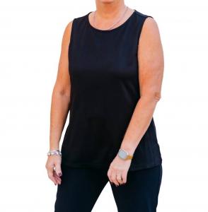 Майка с круглым вырезом, однотонная, черного цвета Multiples