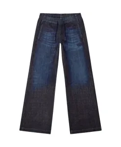 Темно-Синие джинсы на шнуровке, широкие штанины Diesel, синий