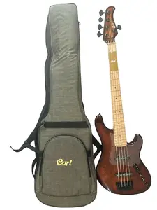 Электрический бас-гитар Cort GBFUSION5ABB GB-Fusion 5 с корпусом из цельного ольхового дерева, верхней декой из кленовой древесины с пятнами, грифом C-образной формы из твердого клена, 5 струн, с чехлом.