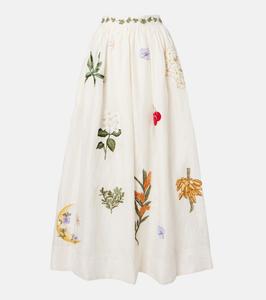 Танжело вышитая льняная юбка макси Agua by Agua Bendita, Wild
