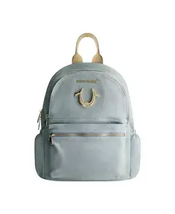 Джимовый рюкзак с карманом на молнии и подковой на спинке True Religion, синий