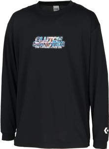 Баскетбольная футболка с длинным рукавом Converse CB252364L, с принтом, влагоотводящая, быстросохнущая, унисекс, черно-белый