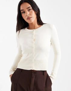 Кардиган ASOS DESIGN плотной вязки с кнопками цвета экрю