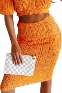 Юбка Urban Crochet Cover Up в оранжевом цвете Idem Ditto