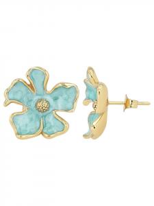 Adeliás Женские серьги - серьги-гвоздики из нержавеющей стали с золотой эмалью