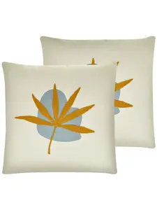 Декоративная подушка Beliani 2er Set Deko DAVALLIA, цвет beige/blau/orange