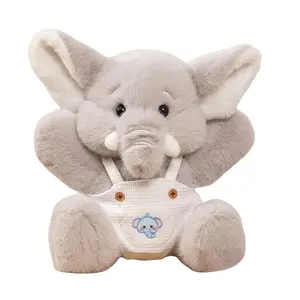 Плюшевая кукла слон в ткани, высота 23см/32см Brangdy, серый