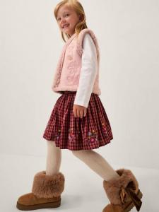 Детский жилет с цветочной вышивкой из замши Monsoon, Pink