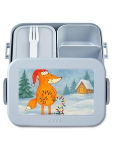Mr. & Mrs. Panda Дизайн Bentobox Fox Christmas, без лишних слов, в пастельно-голубом цвете