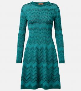 Мини-платье с зигзагообразным узором Missoni, Solid Color Green