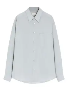 Рубашка с нагрудным карманом Lemaire, серый