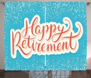 Штора ABAKUHAUS Blue Rustic, Happy Retirement, универсальная ленточная штора для гостиной с петлями и крючками, 280 x 175 см, кораллово-белый, небесно-голубой Abakuhaus