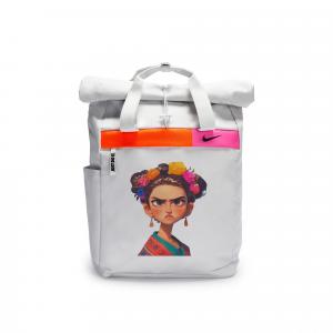 Nike Полиэстеровый граффити рюкзак повседневный унисекс светло-серебристый серый, Angry Frida