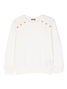 Balmain Kids хлопковая толстовка с логотипом, белый