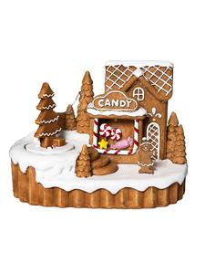 Profiline Декоративный светодиодный светильник «Деревня» коричнево-белого цвета - (Ш)19 x (В)14 x (Г)12,5 см