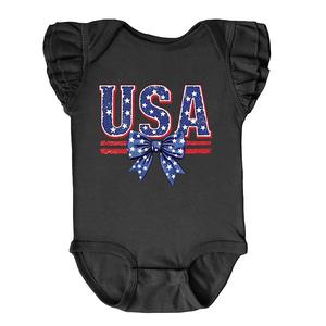 Боди с рукавами-фонариками и бантом Coquette usa The Juniper Shop, Black