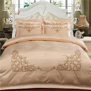 YUSIWOAL Комплект постельного белья из хлопка с китайской вышивкой красного цвета плотностью 400 нитей