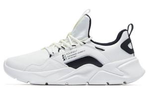 Амортизирующие легкие низкие кроссовки для бега мужские белые черные QIAODAN