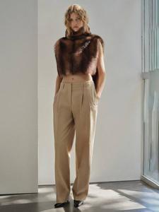 Tomtom брюки из плиссированного денима Mango, Light Beige