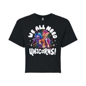 Укороченная футболка с изображением единорогов My Little Pony для юниоров Licensed Character, черный