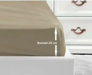 Простыня бежевого цвета Lovely Home для двуспальной кровати 140 x 190 см LOVELY HOME