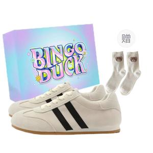 Нескользящие низкие кроссовки для женщин BINGO DUCK, Ecru+Exclusive Shoe Box+Gift Socks