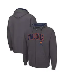 Мужская толстовка Virginia Cavaliers Arch & Logo 3.0 с молнией Colosseum, серый