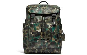 Кожаный рюкзак большого размера мужской камуфляжный COACH