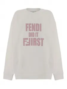 Свитшот с принтом-слоганом Fendi Kids, белый
