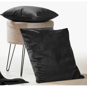 Декоративная подушка Valentin с эффектом бархата, велюр, однотонная, наволочка без наполнителя Weckbrodt, Schwarz + unifarben