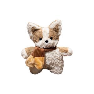 Мягкая и очаровательная плюшевая игрушка щенок в шарфе, высота 35 см G.DUCKKIDS, коричневый