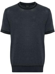 Brioni футболка с отделкой в полоску, синий