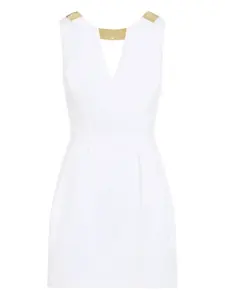 Мини-платье с V-образным вырезом Elisabetta Franchi, белый