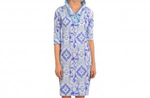 Платье из джерси с воротником-стойкой в ​​цвете Watteau Blue GRETCHEN SCOTT, цвет watteau blues