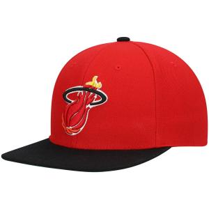 Мужская двухцветная кепка Snapback 2.0 Mitchell & Ness Red/Black Miami Heat Hardwood Classics Team