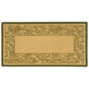 Коврик для улицы и дома в рамке для внутреннего дворика Safavieh, зеленый, 77x153 см