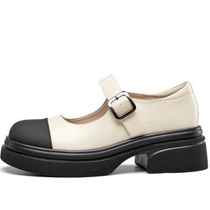 YEARCON Туфли Мэри Джейн женские бежево-черные, цвет Beige/Black 1
