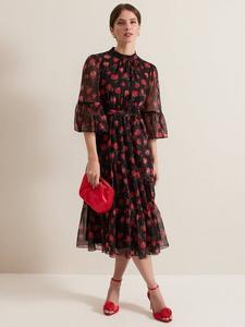 Миниатюрная лела в цветочном платье Phase Eight, черный/разноцветный