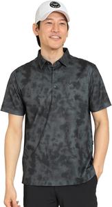 Мужская поло-рубашка Callaway C24134122 с коротким рукавом (пятнистый принт, влагоотводящая, быстросохнущая), для гольфа, черный