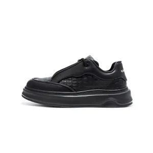 KANGLONG Мужские лоу-топ скейтборд кроссовки черные, цвет Black