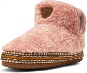 Женские домашние тапочки ARIAT с верхом из мягкой акриловой/шерстяной смеси и резиновой подошвой для использования дома и на улице, Pink