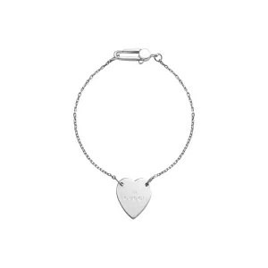 Браслет с подвеской в виде сердца GUCCI, серебряный