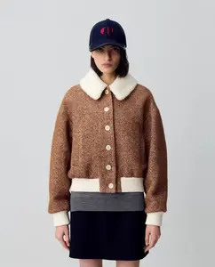 Женское короткое пальто с леопардовым принтом Claudie Pierlot, коричневый