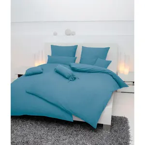 Постельное белье Janine «PIANO 0125», из мягкого хлопка, из 100 % хлопка, с застежкой-молнией, легкое в уходе, тонкая нить, не гладить, регулирует температуру, сертифицировано MADE IN GREEN, цвет denimfarben