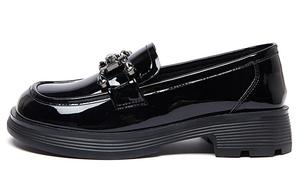 Туфли на платформе женские низкие черные Joy&Mario