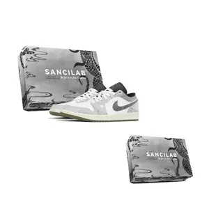 Air 1 износостойкие низкие винтажные баскетбольные кроссовки Unisex Gray Jordan, серый